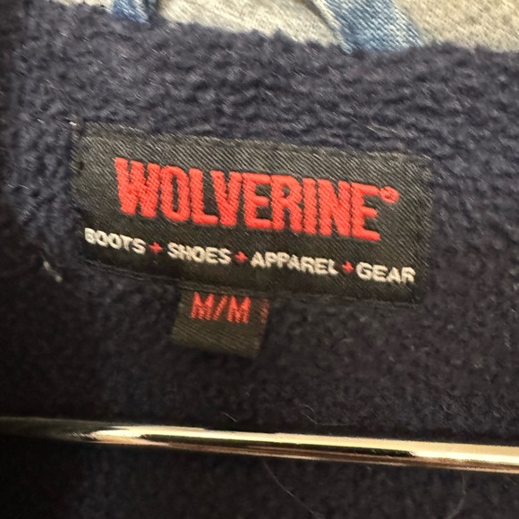 Vintage Wolverine Retro Denim Jean Jacket Gray Hoodie Combo Men’s M - Picture 5 of 6